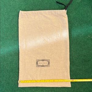 Gucci Tan Canvas Drawstring Dust Bag with Logo